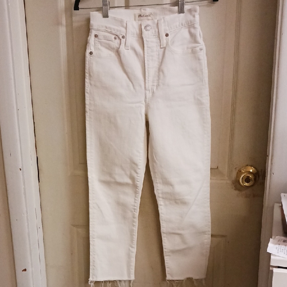 Madewell White Ankle Cropped Jeans